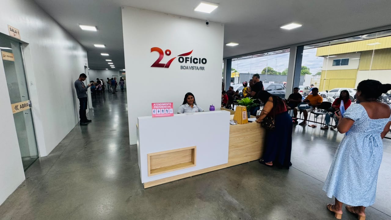 Recepção e balcão de triagem com acessibilidade do Cartório do 2º Ofício