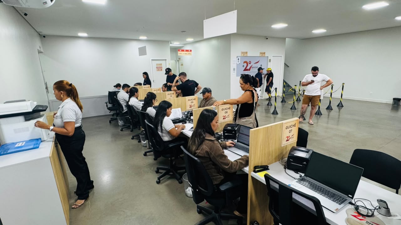Salão principal de atendimento ao público do Cartório do 2º Ofício